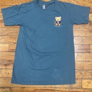 Simply Southern Teddy Bear Youth L Navy   Blue 4th of July Patriotic T shirt